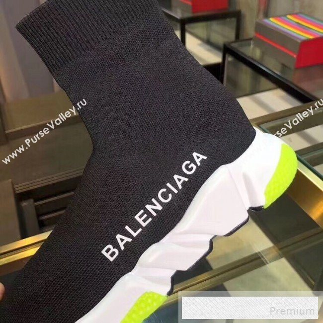 Balenciaga Stretch Knit Speed Trainers Boot Sneakers Black 2019 (DLY-9060308)