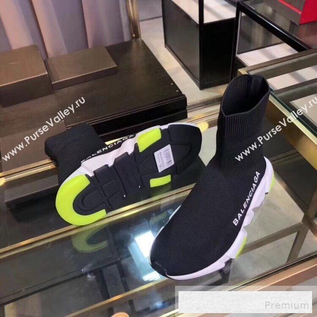 Balenciaga Stretch Knit Speed Trainers Boot Sneakers Black 2019 (DLY-9060308)