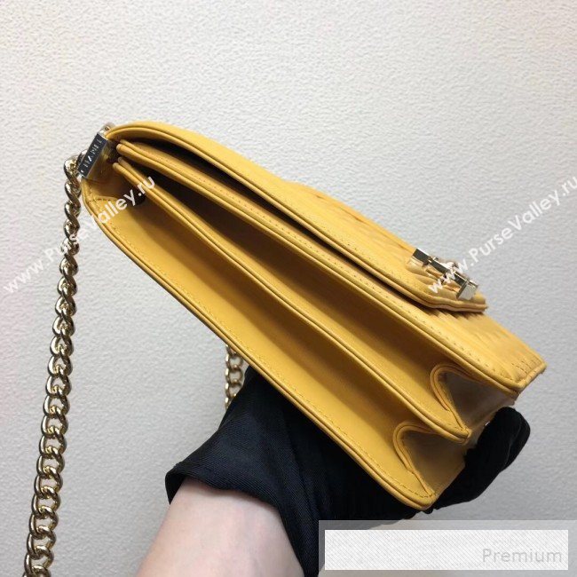 Chanel Long Quilted Smooth Leather Boy Flap Bag AS0130 Yellow 2019 (FM-9060365)