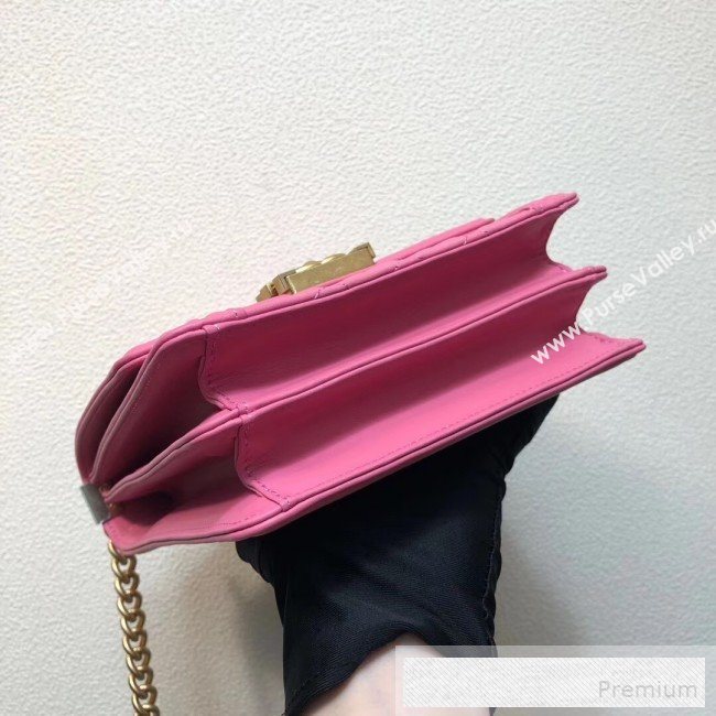 Chanel Long Quilted Smooth Leather Boy Flap Bag AS0130 Pink 2019 (FM-9060366)