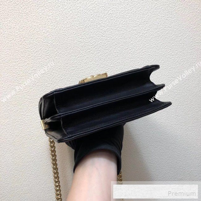 Chanel Long Quilted Smooth Leather Boy Flap Bag AS0130 Black/Gold 2019 (FM-9060367)