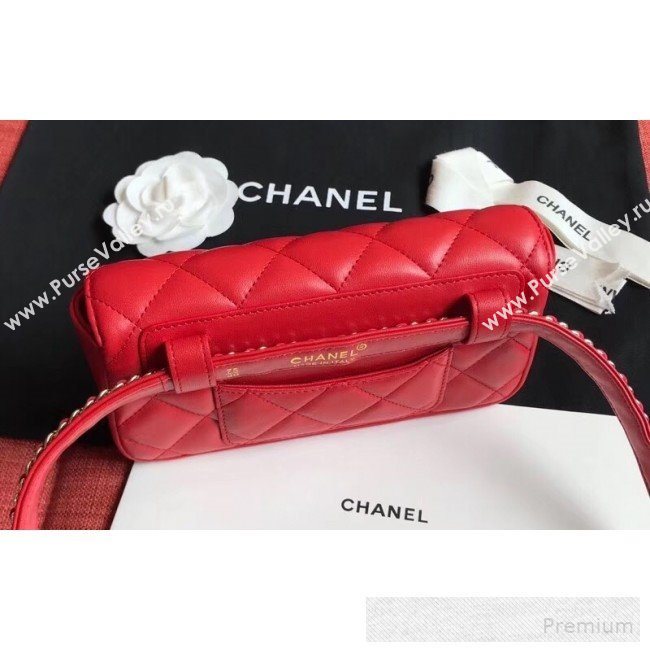 Chanel Quilted Calfskin Flap Belt Bag/Waist Bag AS0628 Red 2019 (XINXIN-9060647)
