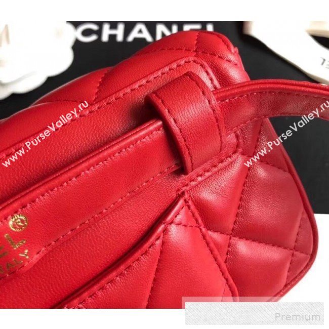 Chanel Quilted Calfskin Flap Belt Bag/Waist Bag AS0628 Red 2019 (XINXIN-9060647)