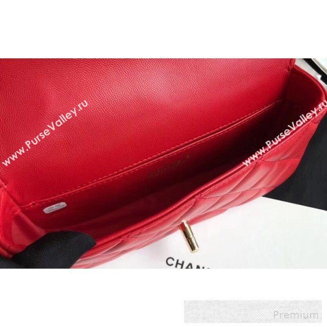 Chanel Quilted Calfskin Flap Belt Bag/Waist Bag AS0628 Red 2019 (XINXIN-9060647)