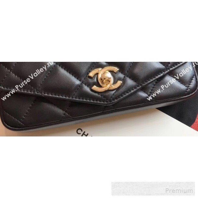 Chanel Quilted Calfskin Flap Belt Bag/Waist Bag AS0628 Black 2019 (XINXIN-9060646)