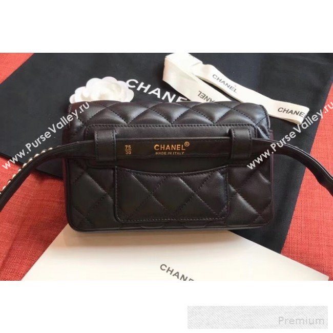 Chanel Quilted Calfskin Flap Belt Bag/Waist Bag AS0628 Black 2019 (XINXIN-9060646)