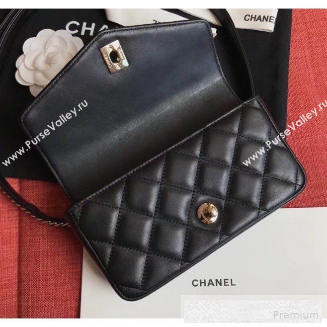 Chanel Quilted Calfskin Flap Belt Bag/Waist Bag AS0628 Black 2019 (XINXIN-9060646)