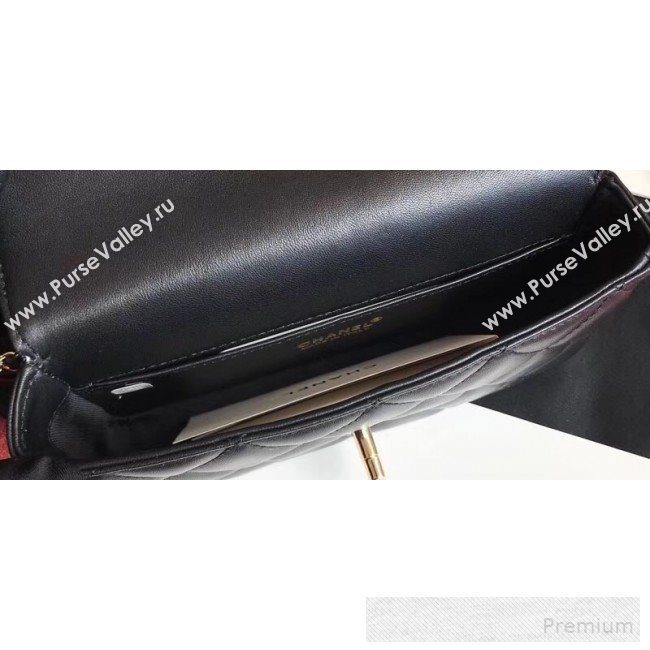 Chanel Quilted Calfskin Flap Belt Bag/Waist Bag AS0628 Black 2019 (XINXIN-9060646)