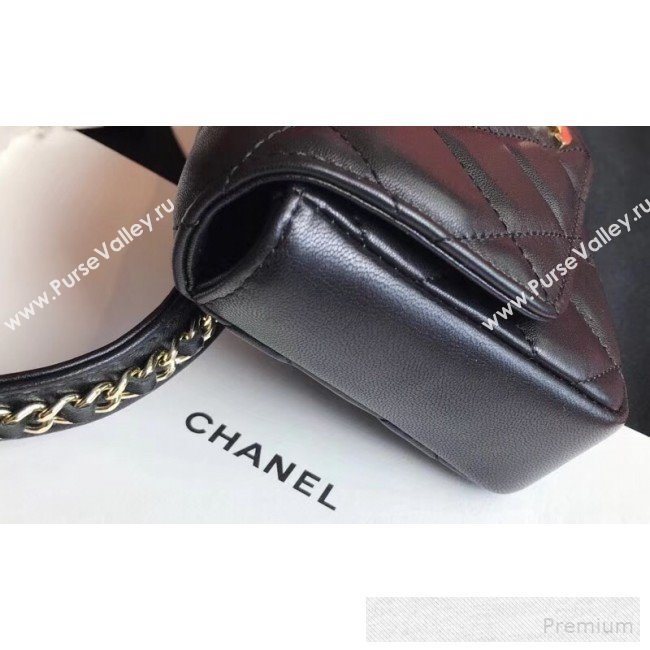 Chanel Quilted Calfskin Flap Belt Bag/Waist Bag AS0628 Black 2019 (XINXIN-9060646)