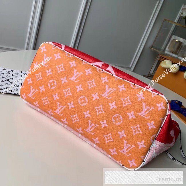 Louis Vuitton Neverfull MM Tote Bag M44567 Pink/Red 2019 (KIKI-9060586)