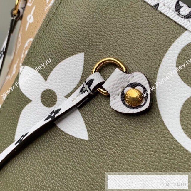 Louis Vuitton Neverfull MM Tote Bag M44568 Khaki Green/Beige 2019 (KIKI-9060587)