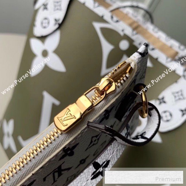 Louis Vuitton Neverfull MM Tote Bag M44568 Khaki Green/Beige 2019 (KIKI-9060587)