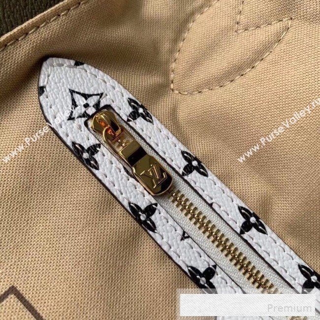 Louis Vuitton Neverfull MM Tote Bag M44568 Khaki Green/Beige 2019 (KIKI-9060587)