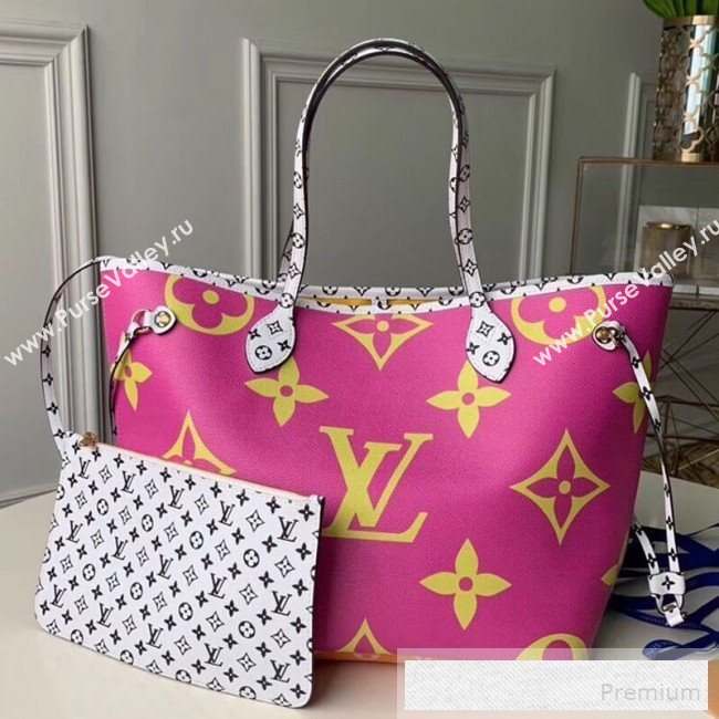 Louis Vuitton Neverfull MM Tote Bag M44588 Pink/Lilac 2019 (KIKI-9060588)