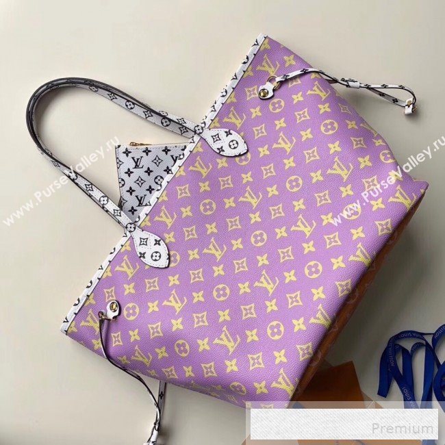 Louis Vuitton Neverfull MM Tote Bag M44588 Pink/Lilac 2019 (KIKI-9060588)