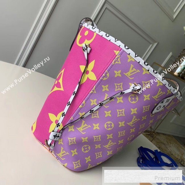Louis Vuitton Neverfull MM Tote Bag M44588 Pink/Lilac 2019 (KIKI-9060588)
