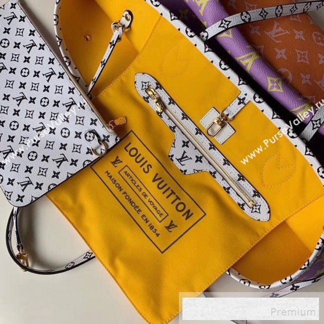 Louis Vuitton Neverfull MM Tote Bag M44588 Pink/Lilac 2019 (KIKI-9060588)