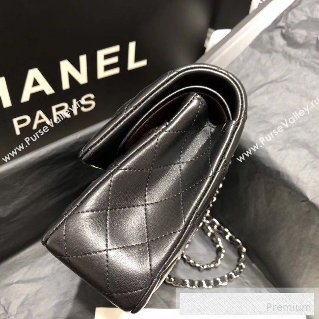 Chanel Quilted Lambskin Medium Classic Flap Bag Black/Silver 2019 （Top Quality） (SHUNY-9060589)
