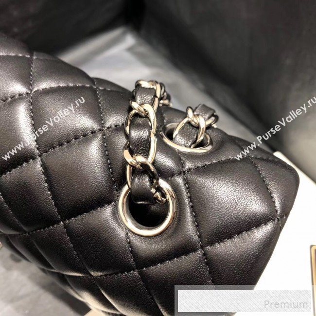 Chanel Quilted Lambskin Medium Classic Flap Bag Black/Silver 2019 （Top Quality） (SHUNY-9060589)