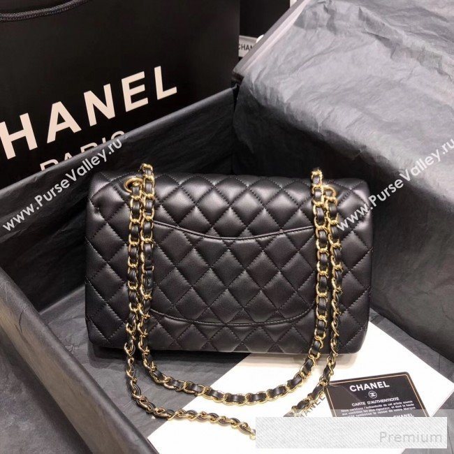 Chanel Quilted Lambskin Medium Classic Flap Bag Black/Gold 2019 （Top Quality） (SHUNY-9060590)