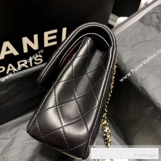 Chanel Quilted Lambskin Medium Classic Flap Bag Black/Gold 2019 （Top Quality） (SHUNY-9060590)