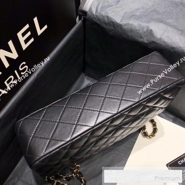 Chanel Quilted Lambskin Medium Classic Flap Bag Black/Gold 2019 （Top Quality） (SHUNY-9060590)