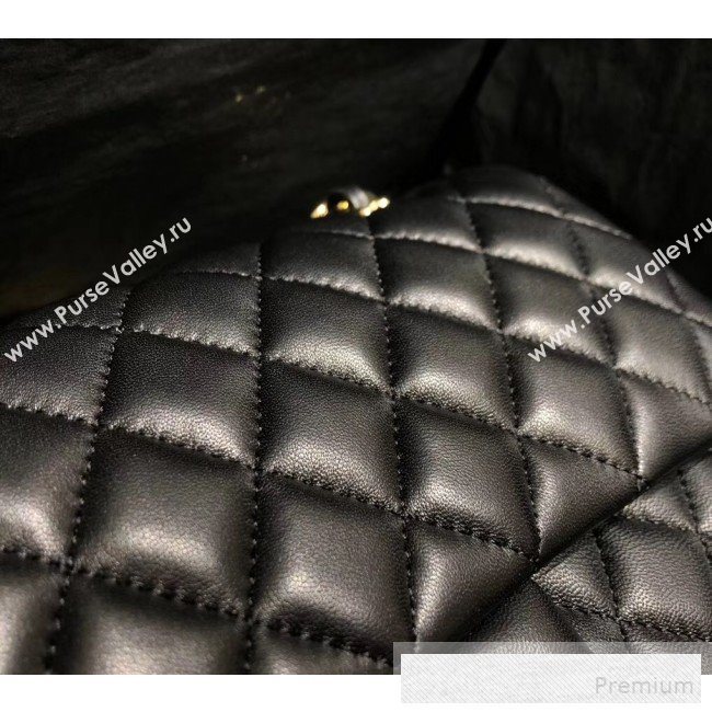 Chanel Quilted Lambskin Medium Classic Flap Bag Black/Gold 2019 （Top Quality） (SHUNY-9060590)