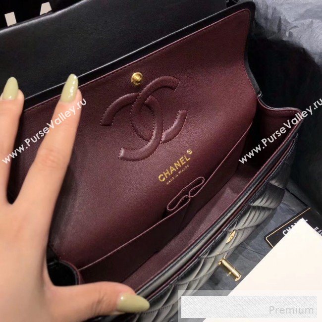 Chanel Quilted Lambskin Medium Classic Flap Bag Black/Gold 2019 （Top Quality） (SHUNY-9060590)