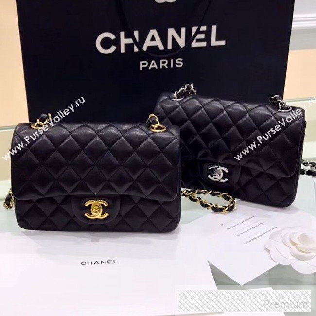 Chanel Quilted Leather Classic Mini Flap Bag Black 2019 (Top Quality) (SHUNY-9060591)