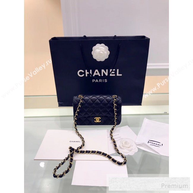 Chanel Quilted Leather Classic Mini Flap Bag Black 2019 (Top Quality) (SHUNY-9060591)