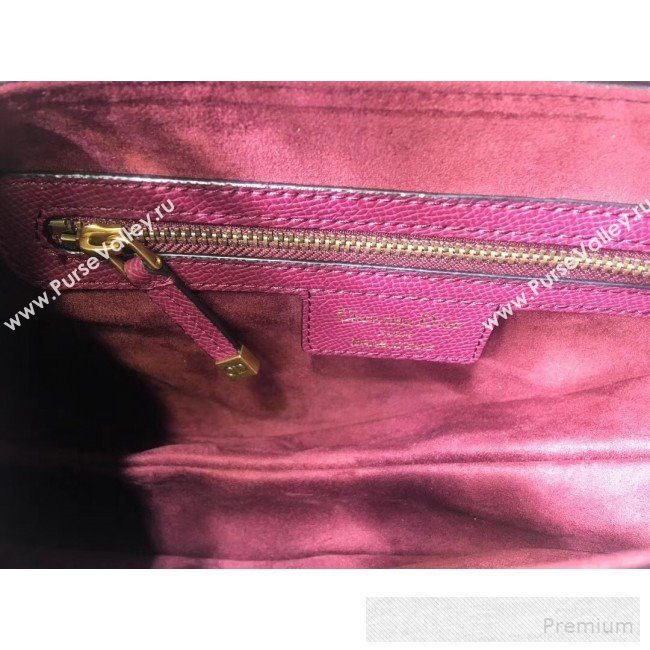 Dior Large Saddle Bag in Grained Calfskin Leather Burgundy 2019 (BINF-9060615)