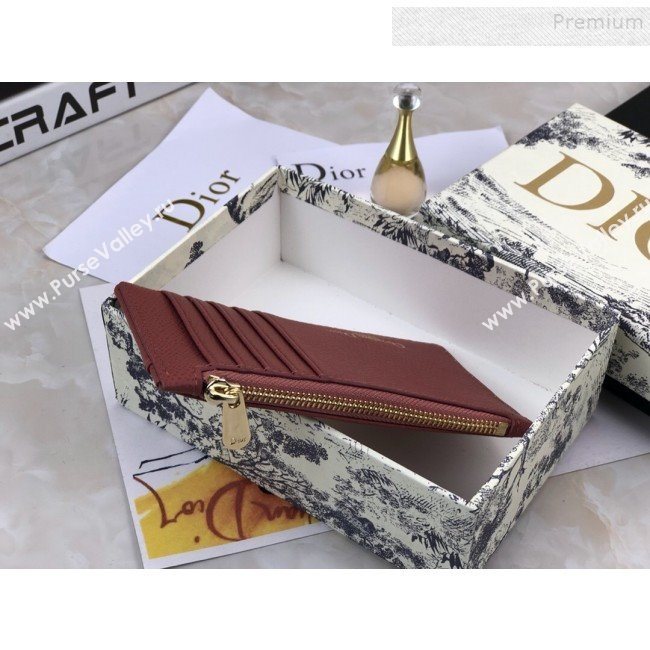 Dior Diorama Calfskin Coin Purse Wallet Burgundy 2019 (BINF-9082001)