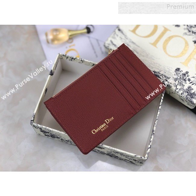 Dior Diorama Calfskin Coin Purse Wallet Burgundy 2019 (BINF-9082001)