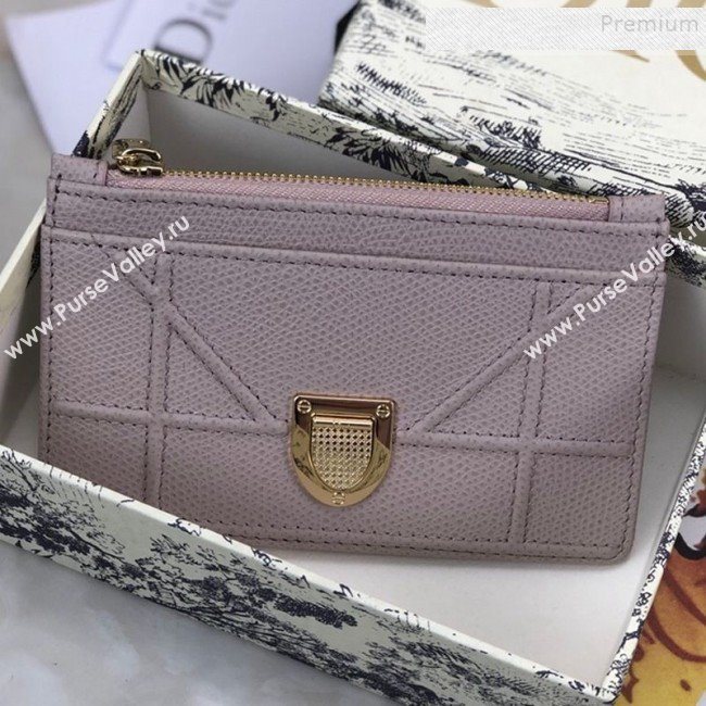 Dior Diorama Calfskin Coin Purse Wallet Light Purple 2019 (BINF-9082002)