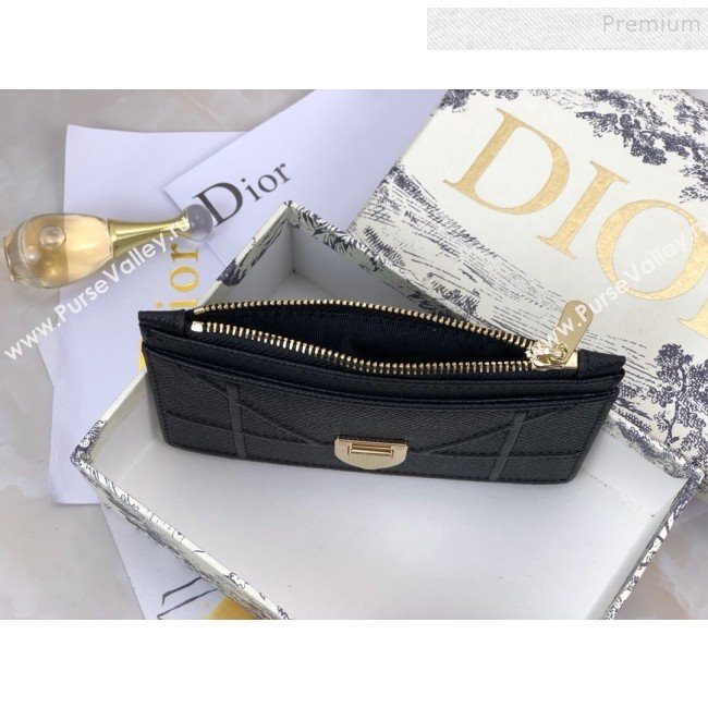 Dior Diorama Calfskin Coin Purse Wallet Black 2019 (BINF-9082003)