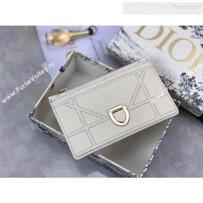 Dior Diorama Calfskin Coin Purse Wallet White 2019 (BINF-9082004)