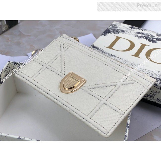 Dior Diorama Calfskin Coin Purse Wallet White 2019 (BINF-9082004)