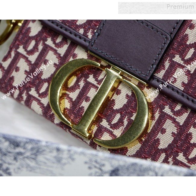 Dior 30 Montaigne CD Oblique Canvas Mini Box Shoulder Bag Burgundy 2019 (XXG-9082007)