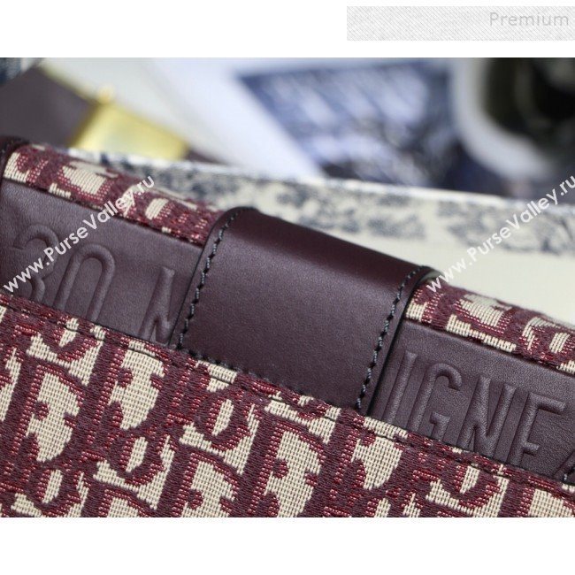 Dior 30 Montaigne CD Oblique Canvas Mini Box Shoulder Bag Burgundy 2019 (XXG-9082007)