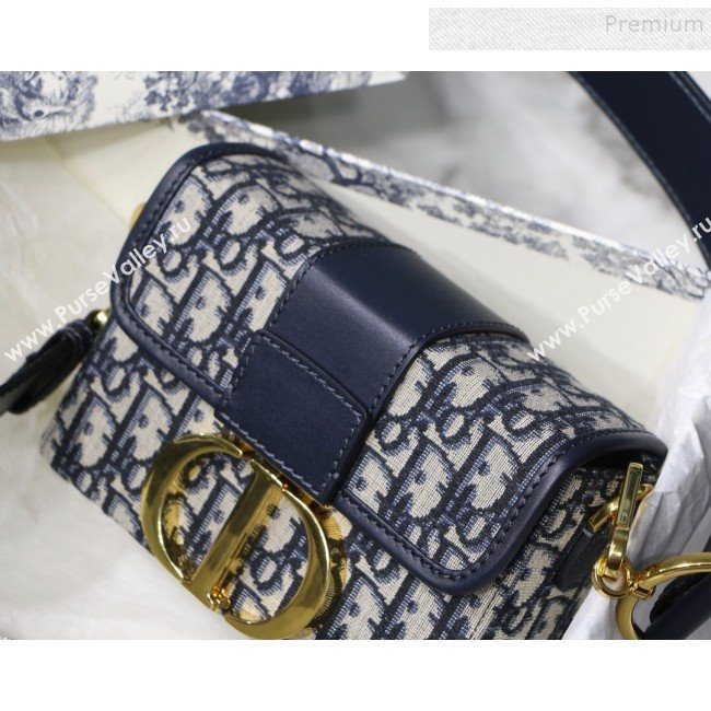 Dior 30 Montaigne CD Oblique Canvas Mini Box Shoulder Bag Blue 2019 (XXG-9082008)