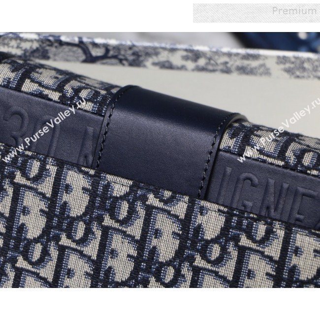 Dior 30 Montaigne CD Oblique Canvas Mini Box Shoulder Bag Blue 2019 (XXG-9082008)