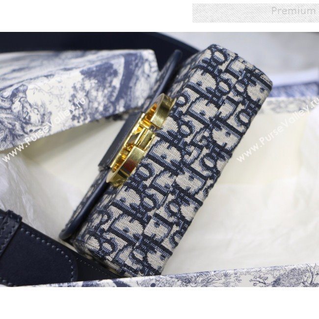Dior 30 Montaigne CD Oblique Canvas Mini Box Shoulder Bag Blue 2019 (XXG-9082008)
