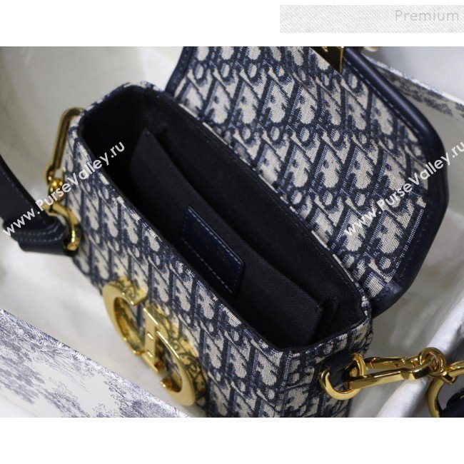 Dior 30 Montaigne CD Oblique Canvas Mini Box Shoulder Bag Blue 2019 (XXG-9082008)