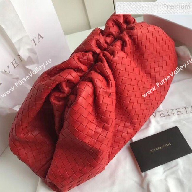 Bottega Veneta LargeThe Pouch Oversized Clutch in Woven Lambskin Red 2019 (MISU-9082033)