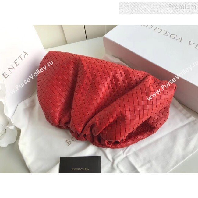 Bottega Veneta LargeThe Pouch Oversized Clutch in Woven Lambskin Red 2019 (MISU-9082033)
