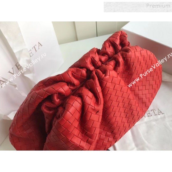 Bottega Veneta LargeThe Pouch Oversized Clutch in Woven Lambskin Red 2019 (MISU-9082033)