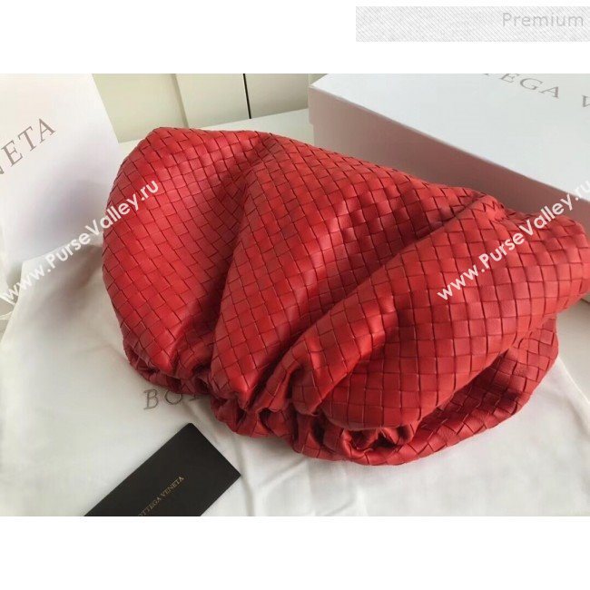 Bottega Veneta LargeThe Pouch Oversized Clutch in Woven Lambskin Red 2019 (MISU-9082033)