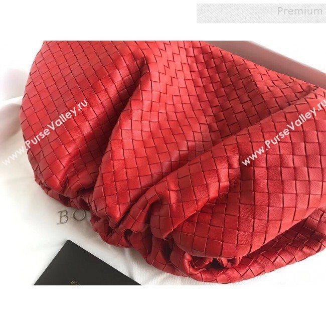 Bottega Veneta LargeThe Pouch Oversized Clutch in Woven Lambskin Red 2019 (MISU-9082033)