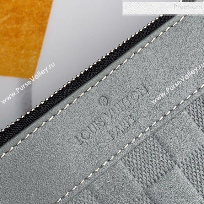 Louis Vuitton Discovery Pochette Damier Infini Leather Pouch N60112 Grey 2019 (FANG-9081902)