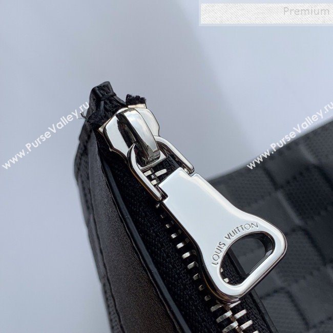 Louis Vuitton Discovery Pochette Damier Infini Leather Pouch N60112 Black 2019 (FANG-9081901)